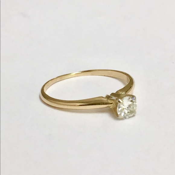 14K .25 Carat Solid Gold Diamond Solitaire S12 6.5 stamped 14k - Picture 3 of 12
